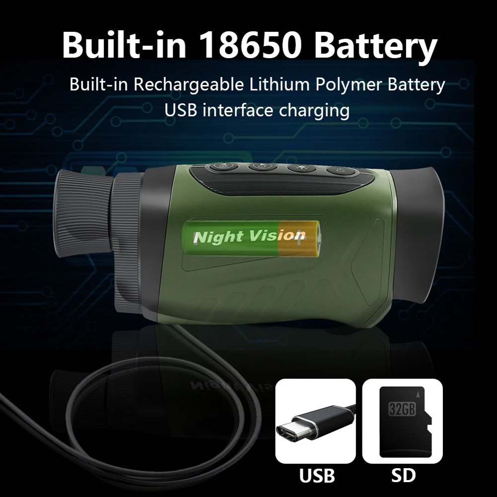 Night Vision Monocular 8X - Digital Night-Vision Monocular 40MP 2.5K Infrared