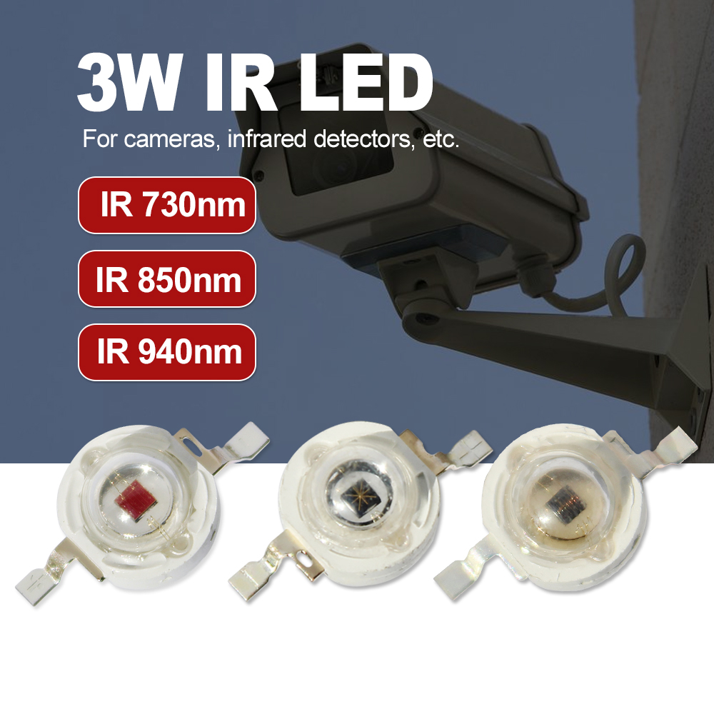 Ir Illuminator 850Nm Flashlight - 10pcs-100pcs LED 3W 3Watt Chip Diode