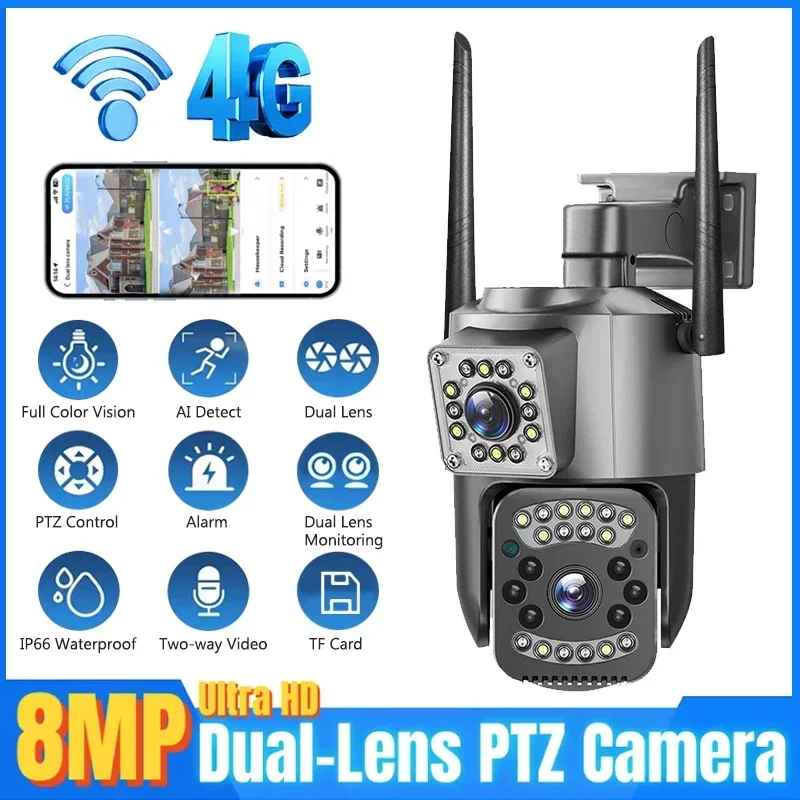 Night Vision Camera Wifi 4G - 8MP WIFI IP Camera 4K PTZ