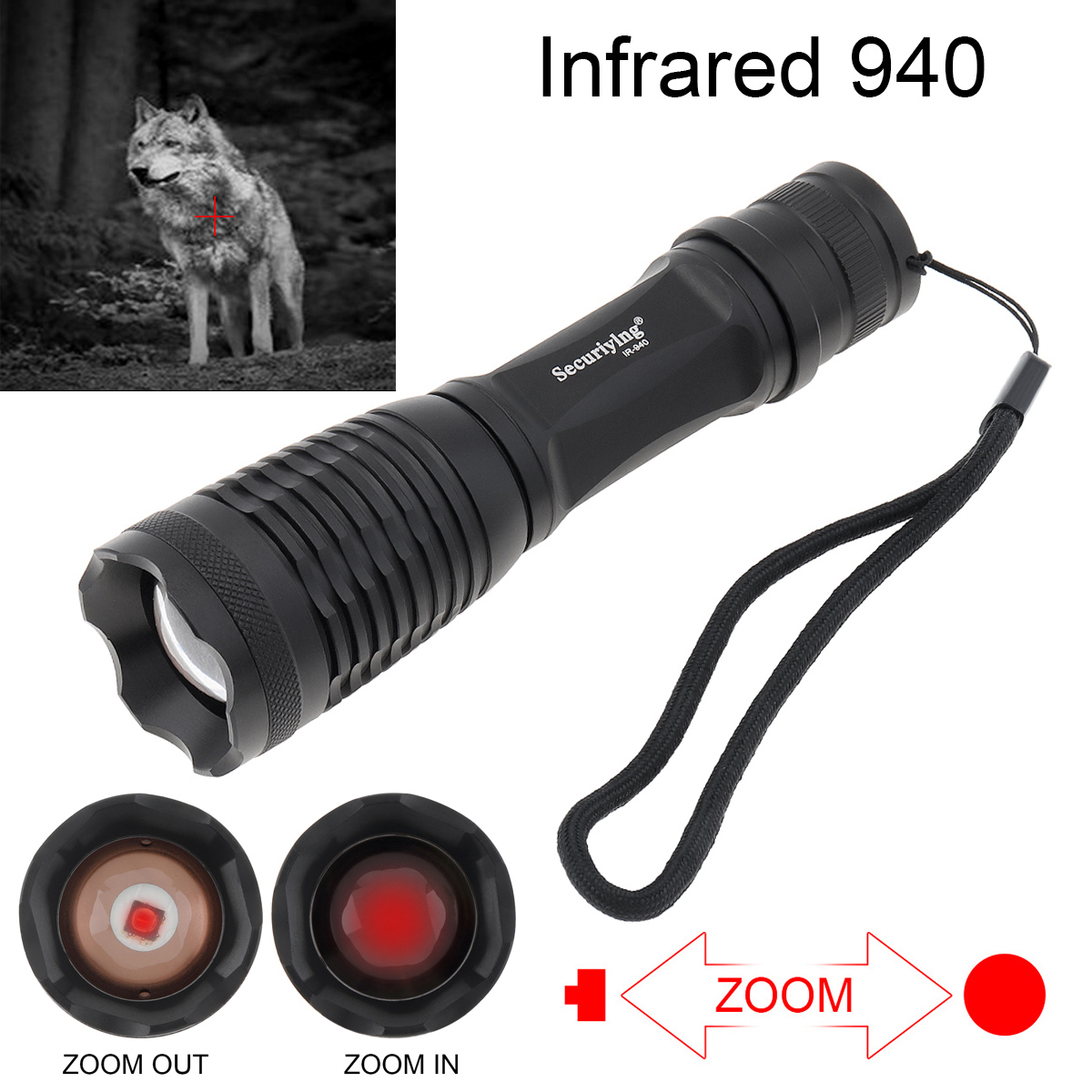 Ir Illuminator 850Nm Flashlight - Đèn pin hồng ngoại có thể