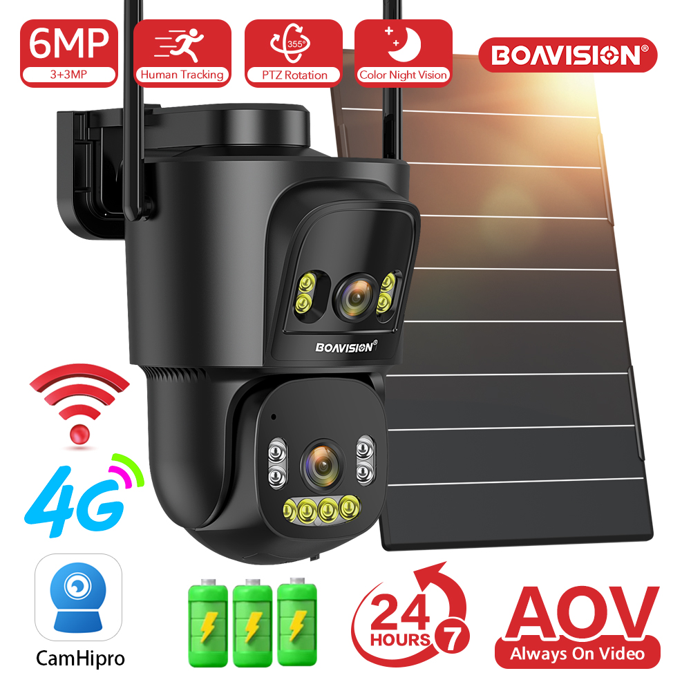 Night Vision Camera Wifi 4G - WiFi 4G AOV Solar Panel Camera