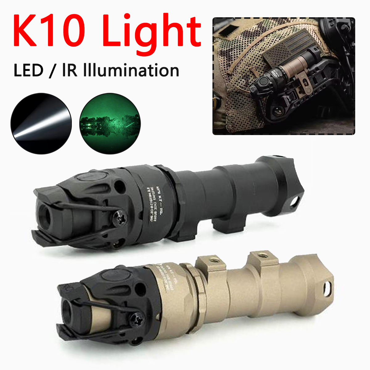 Ir Illuminator 850Nm Flashlight - MICH2000 ARC Helmet KIJI K10 IR