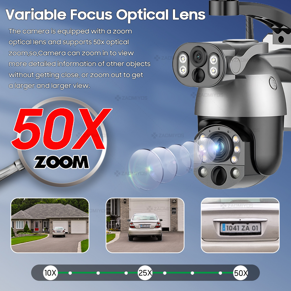 4K 50X ZOOM 10MP Solar Camera  - đánh giá và giá Night Vision Camera Wifi 4G