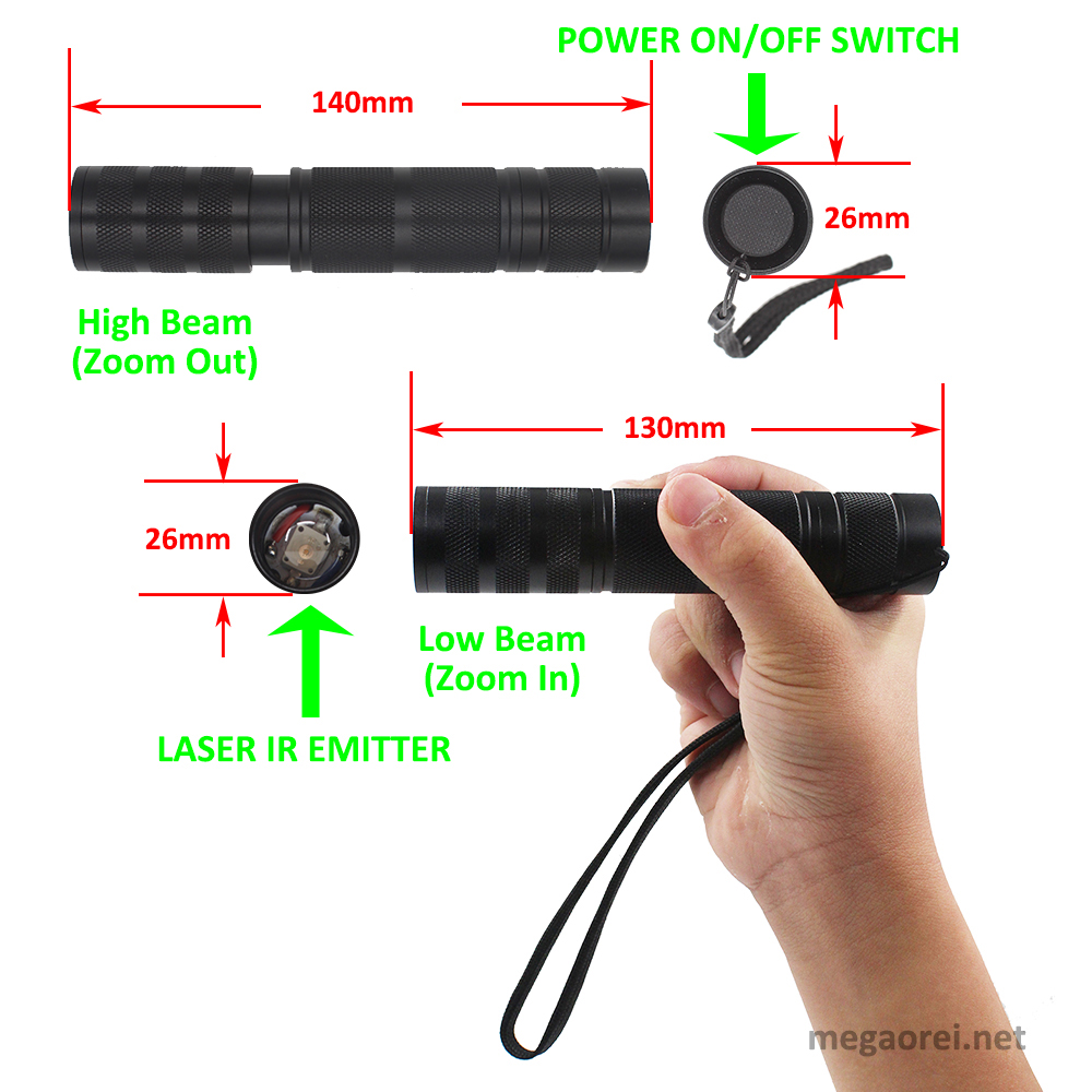Megaorei 850nm 940nm IR Tactic - đánh giá và giá Ir Illuminator 850Nm Flashlight