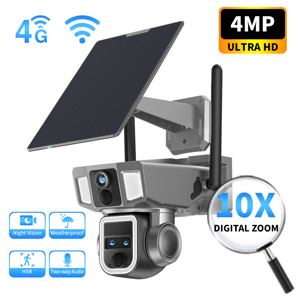 Outdoor 4G WiFi 3 Lens 10X Zoo - đánh giá và giá Night Vision Camera Wifi 4G