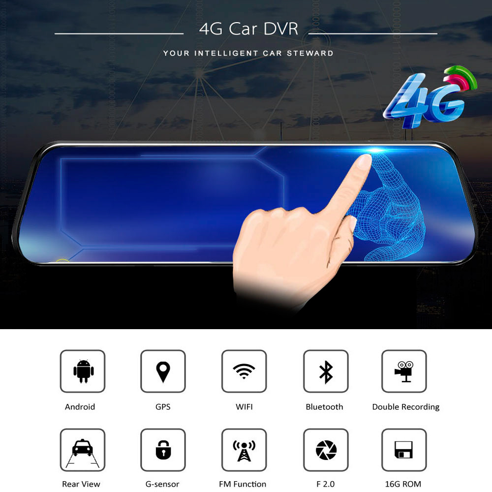 HGDO 10''  4G Android Dash Cam - đánh giá và giá Night Vision Camera Wifi 4G