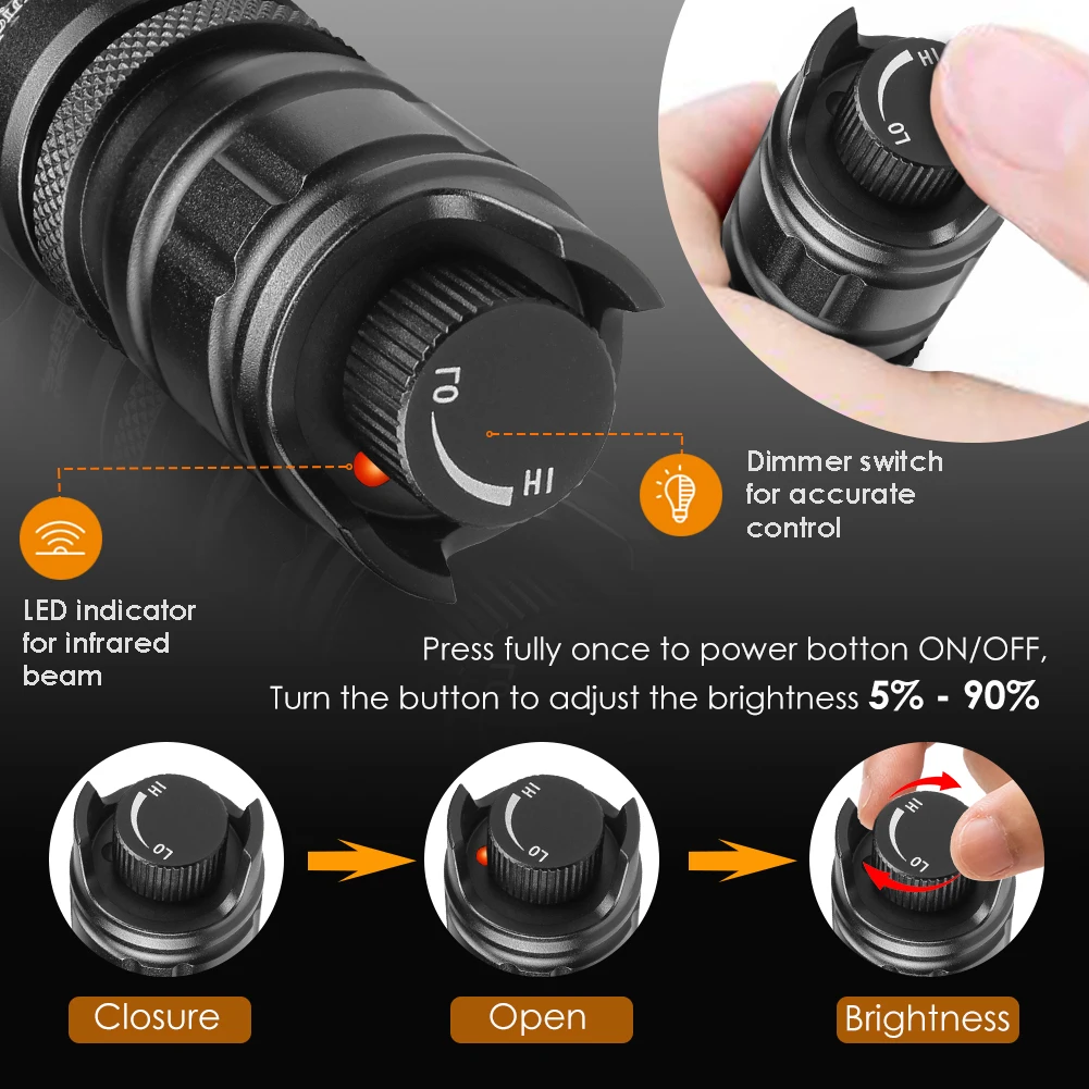 UniqueFire 2001D IR 940NM 850N - đánh giá và giá Ir Illuminator 850Nm Flashlight